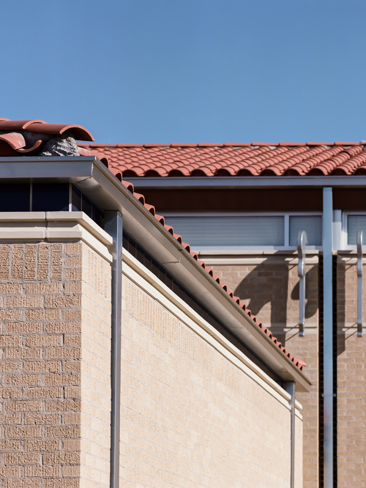 Details of roof shingles.