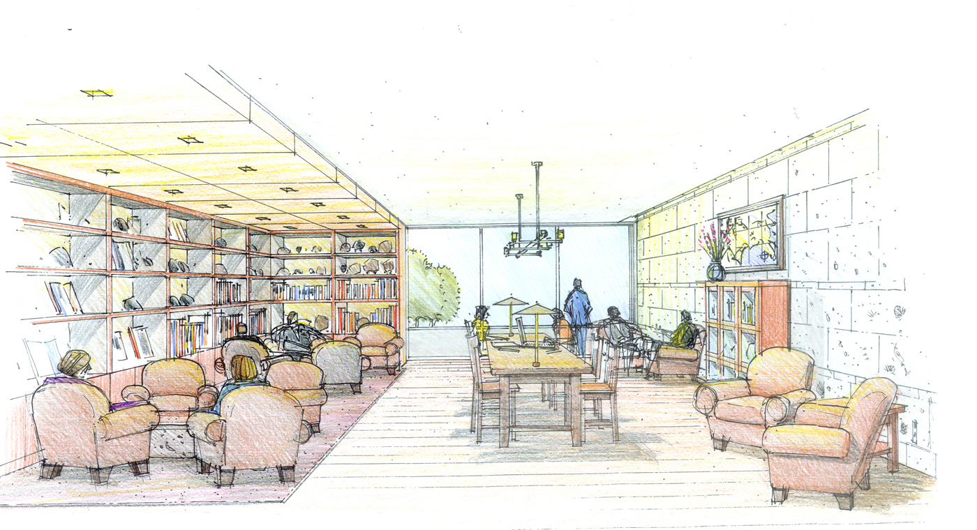 Sketch of study lounge.