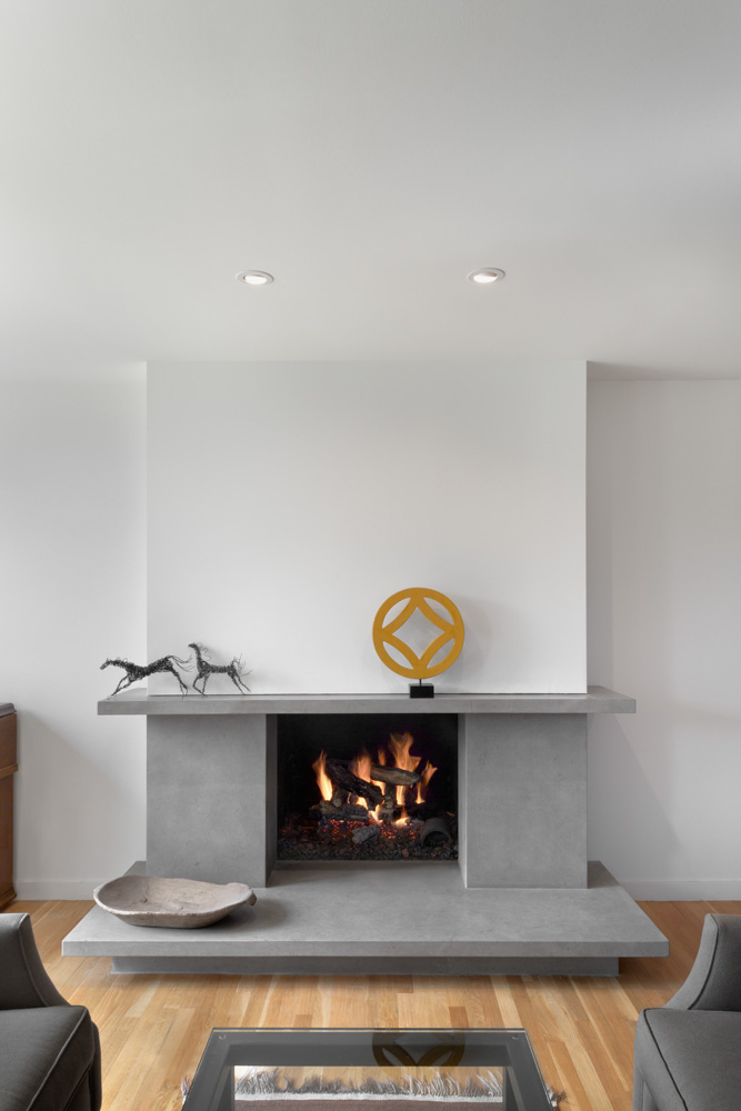 Minimalist fireplace.