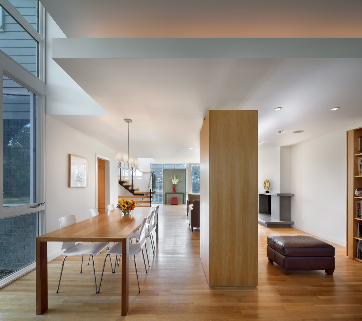 Large dining and living space.