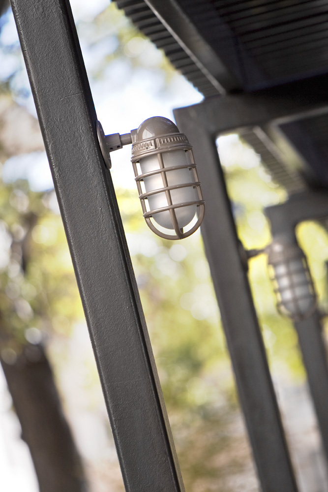 Light fixtures of an awning.