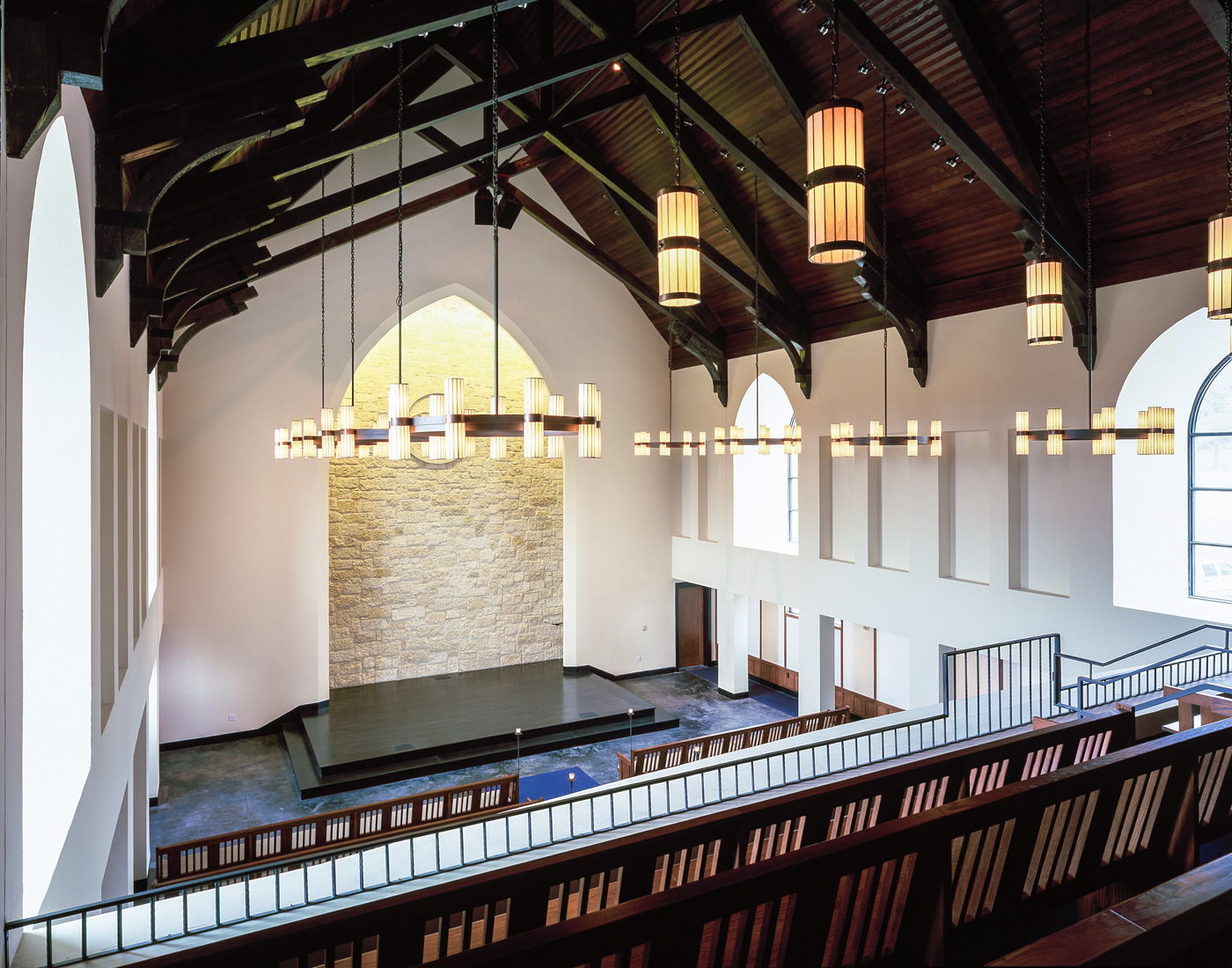 The view of a churches stage.