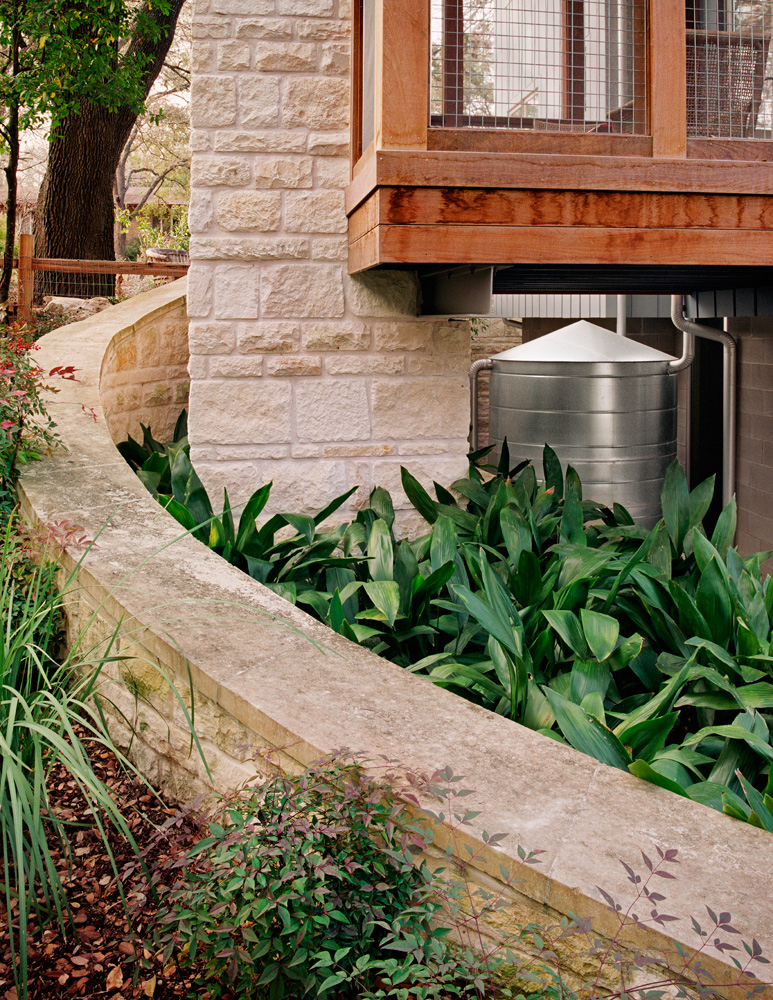 Exterior details of house and its landscaping.