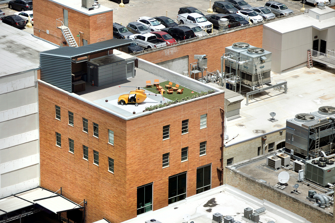 An urban roof deck.