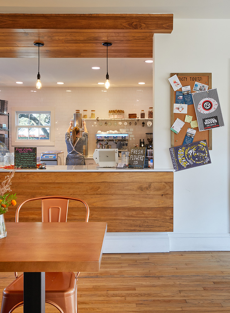 Order counter of a gelato shop.