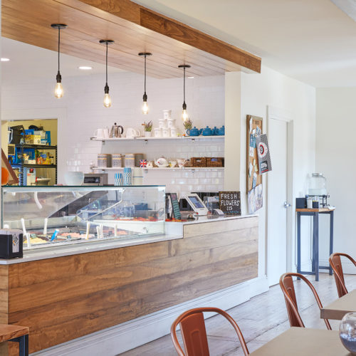 Order counter of a gelato shop.