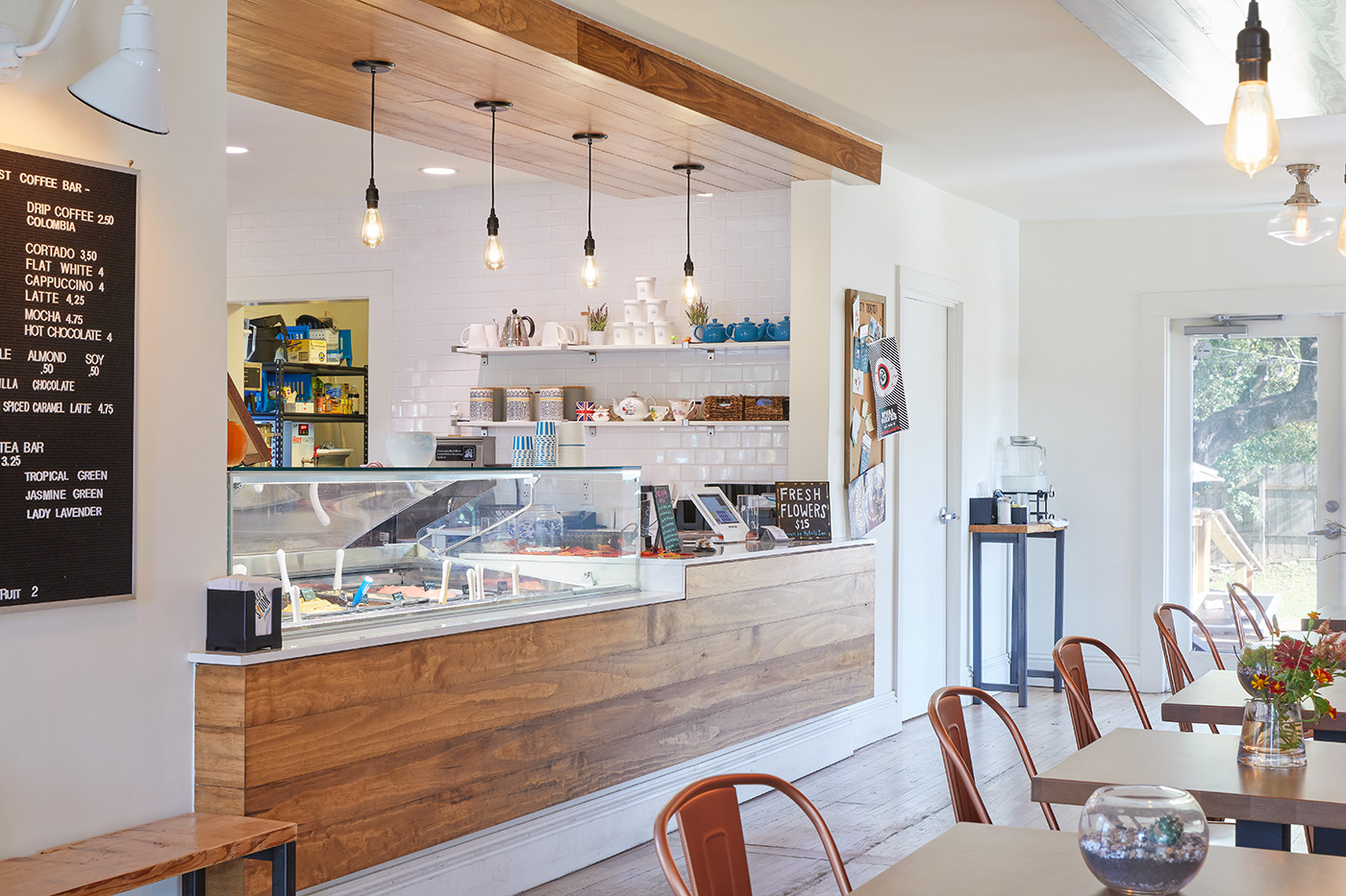 Order counter of a gelato shop.