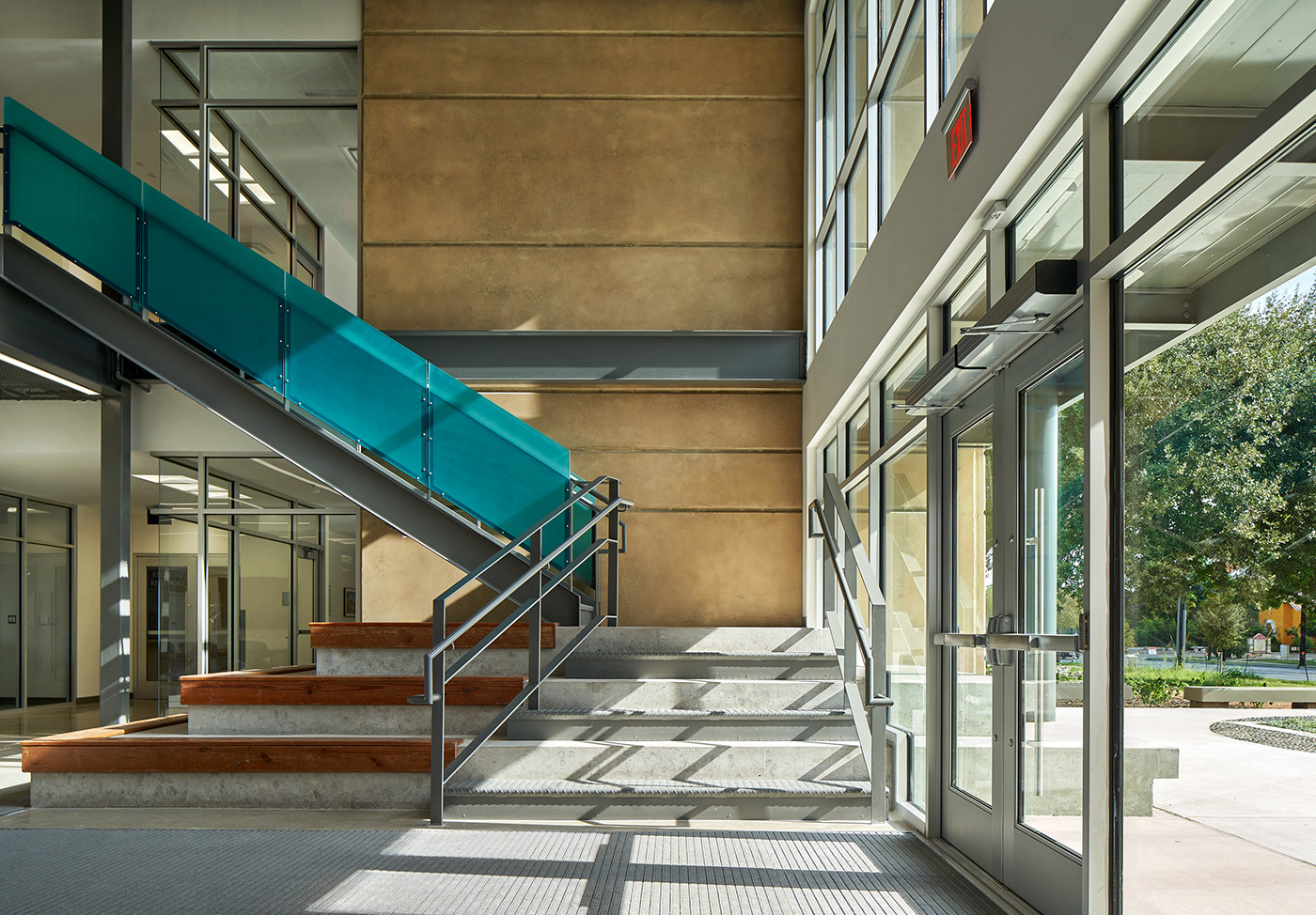 Interior stairs and front entrance.