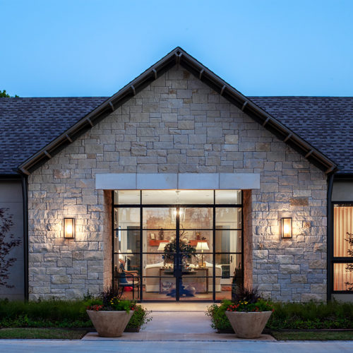 Symmetrical entrance of home.