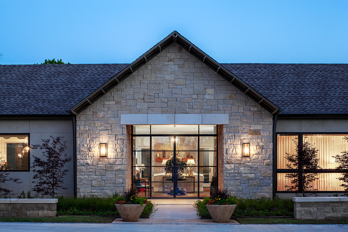 Symmetrical entrance of home.