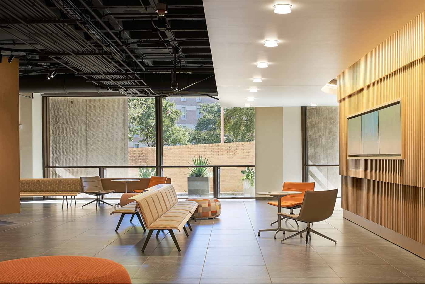 Diverse seating options in lobby.