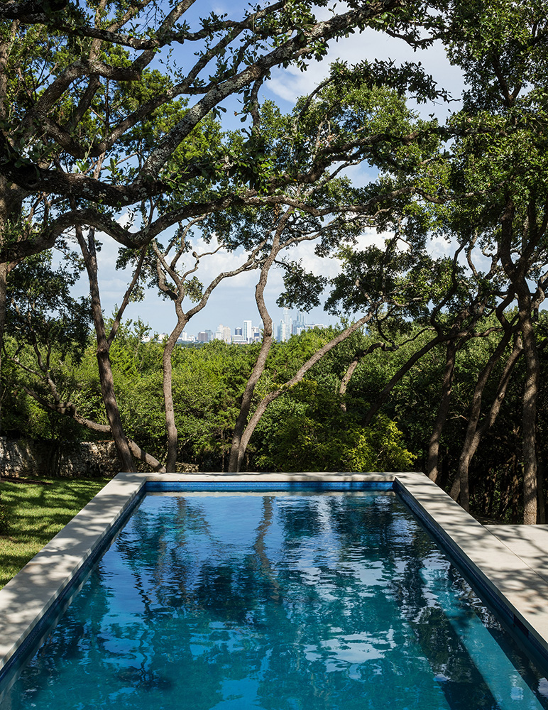 Pool's view to downtown Austin.