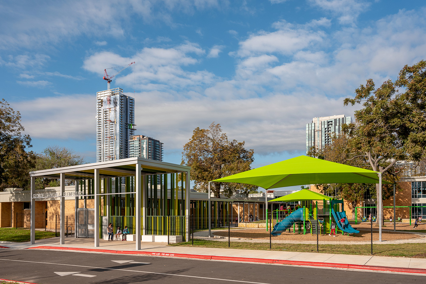 A playground on an elementary school