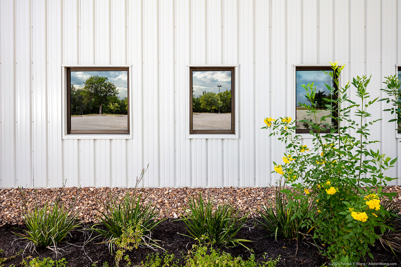 Repeating windows of building.