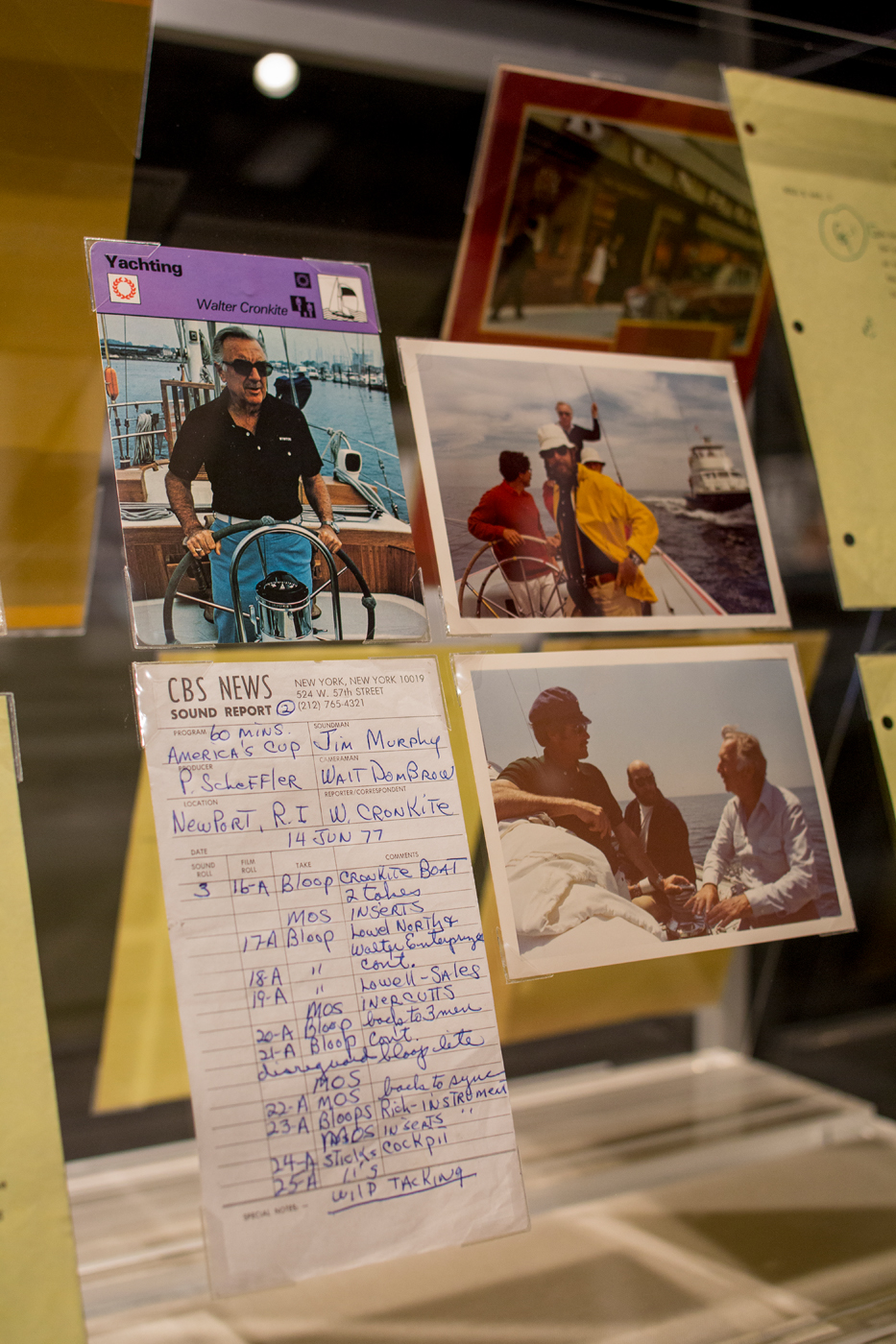 Close up of film pictures of old med boating.